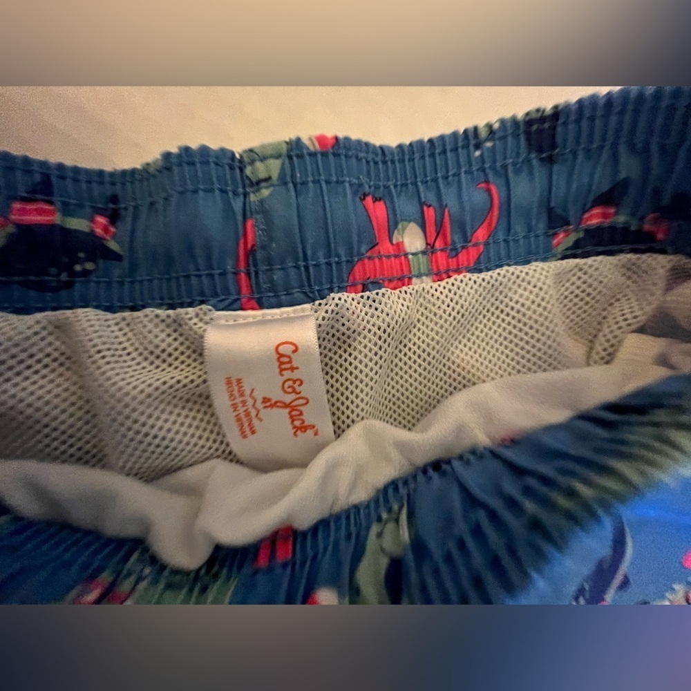 CAT & JACK UNISEX SHORTS WITH TRUNKS ATTACHED.  SIZE 4T - Picture 6 of 7